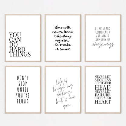 Office Inspirational Wall Art Decor Motivational Quotes Canvas Wall Art Positive Classroom Posters Pictures Office Inspirational Work Artwork for Women Home Bedroom 8x10 Inch Unframed Set of 6