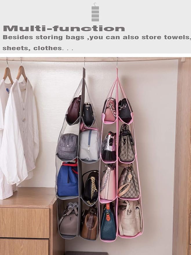 AARAINBOW 2 Packs Hanging Handbag Purse Organizer, Purse Bag Organizer Storage