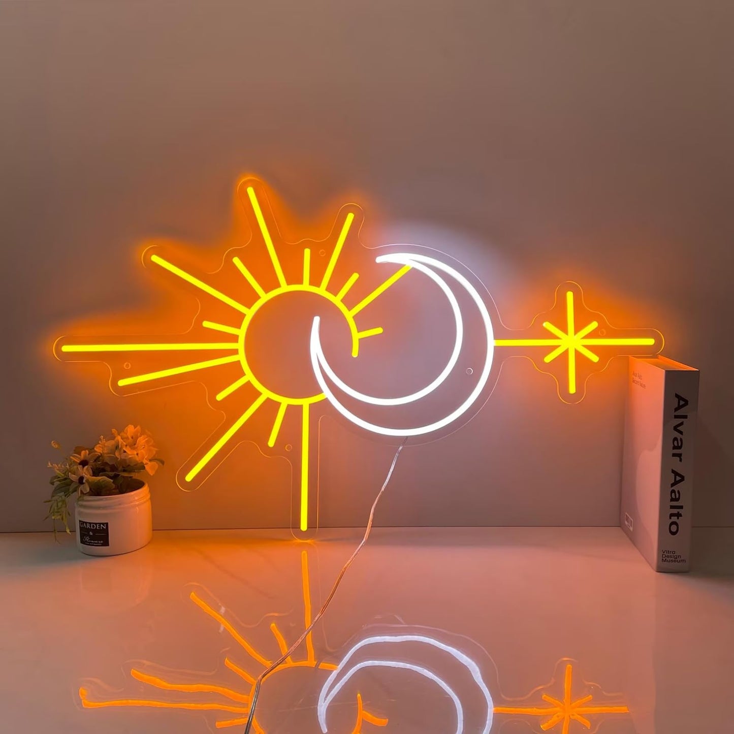 Custom Sun and Moon Neon Sign for Wall Decor Personalized Sunshine Neon Decor for Bedroom Living Room Meditation Studio Boho Room Aesthetic Wall Art Decoration