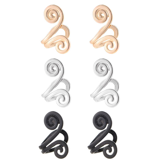 Lymphatic Earrings for Women Clip On Ear Cuff Non Piercing Spiral Lucky Cloud Four Leaf Flower Crystal Minimalist Fashion Jewelry Christmas Birthday New Year Gifts