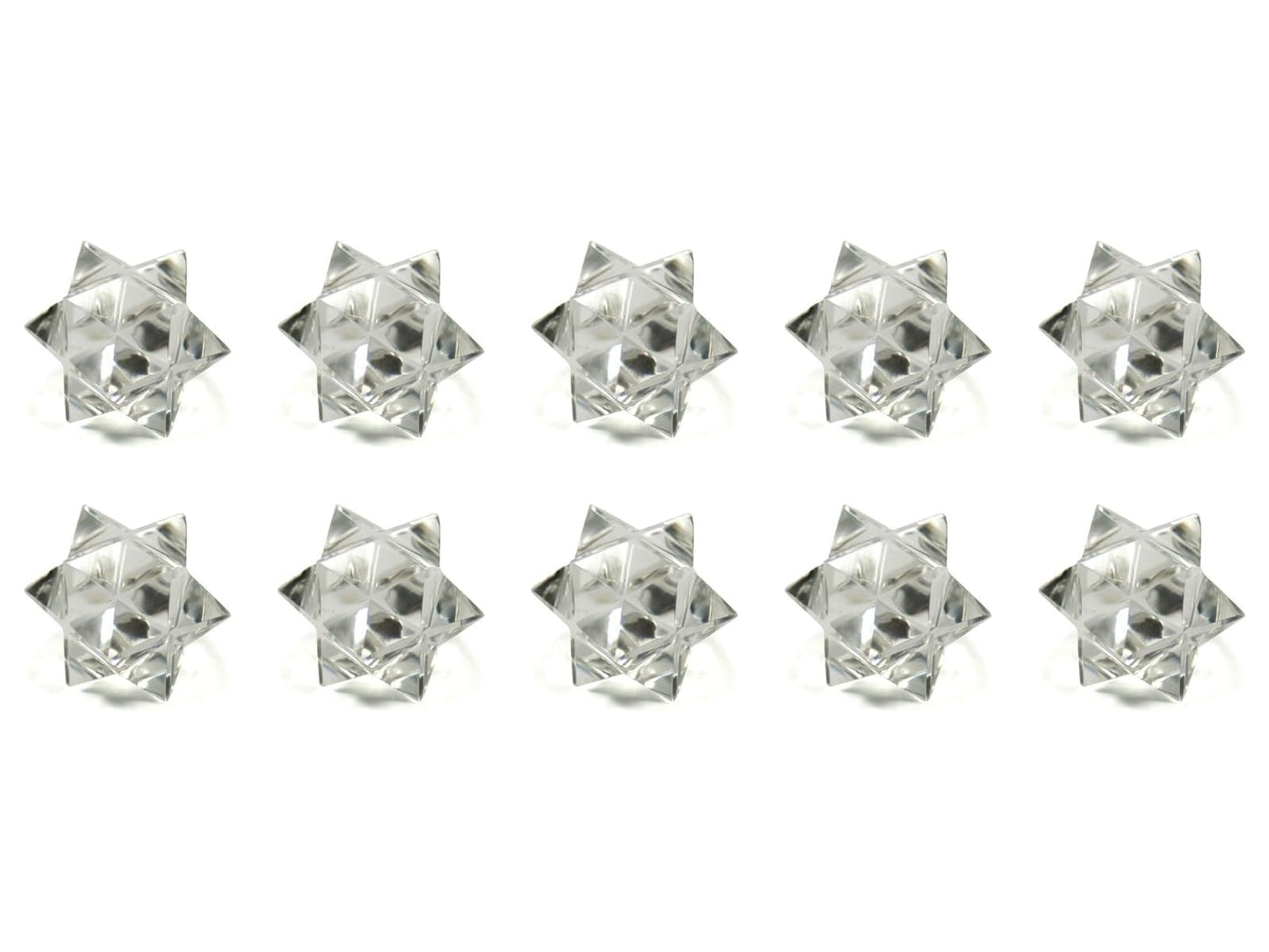 Jet International 12 Point Crystal Merkaba Set of 5 – Natural Healing Gemstone Stars for Reiki, Meditation, Chakra Balancing & Positive Energy – Sacred Geometry Crystal Grid Set
