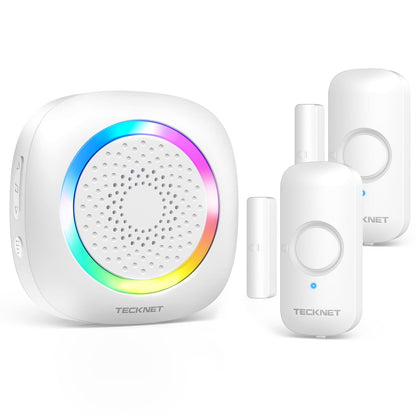 TECKNET Door Chimes When Door Opens, Wireless Door Sensor Chime Alarm with 1000Ft Range, 61 Songs, 5 Volume Levels, RGB Light, Door Chime for Business/Store/Home/Office When Entering