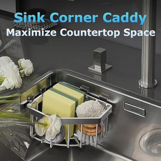 Sponge Holder Corner Sink Caddy Sink Organizer