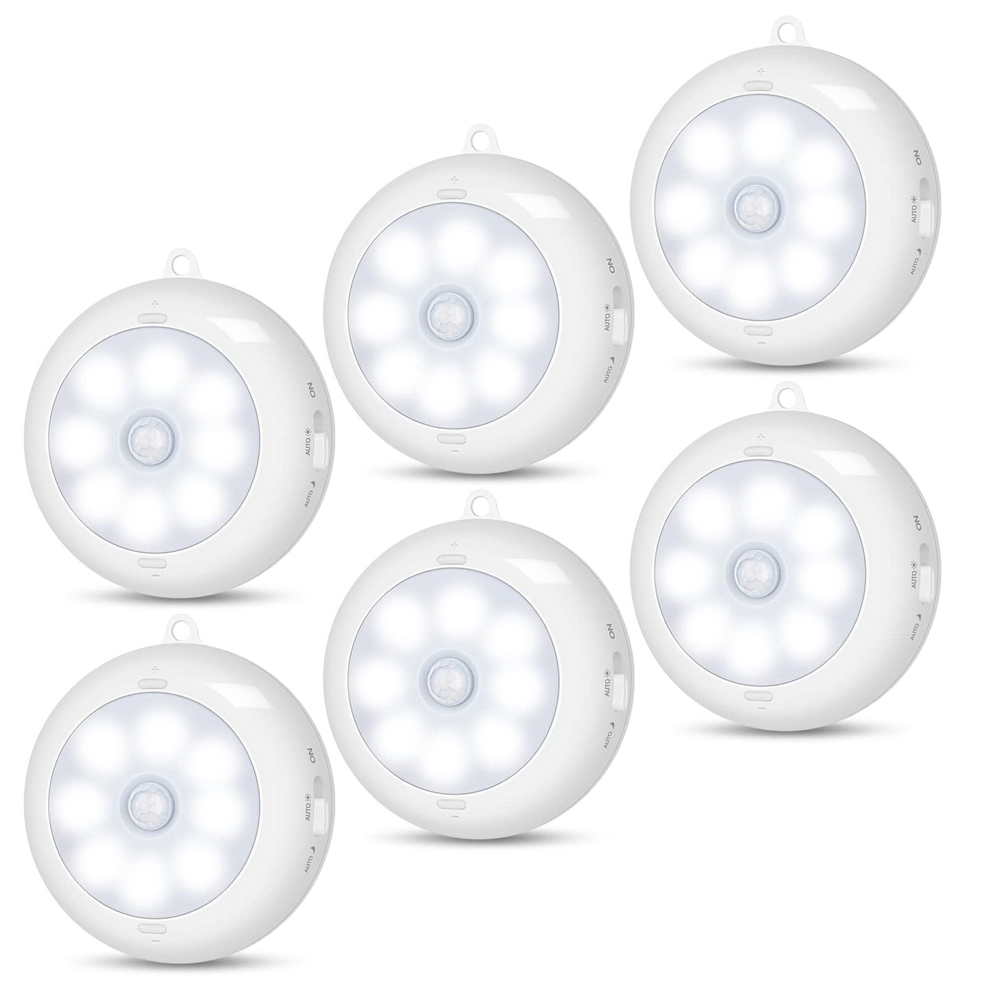 Motion Sensor Light Indoor, LED Night Light Closet Lights, Under Cabinet Lights, AA Battery Operated Stick on Wireless Puck Lights for Wall, Step, Stair, Dimmable (3 Pack)