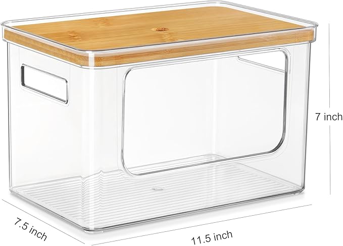 Hudgan Stackable Storage with Bamboo Top