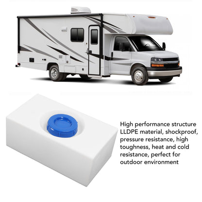 Asixxsix 8 Gallon RV Fresh Water Tank, Food Grade Leakproof LLDPE Fresh Water Holding Tank, Portable RV Water Storage Tank with 130mm Water Inlet for Caravans Trailers Boats Yachts