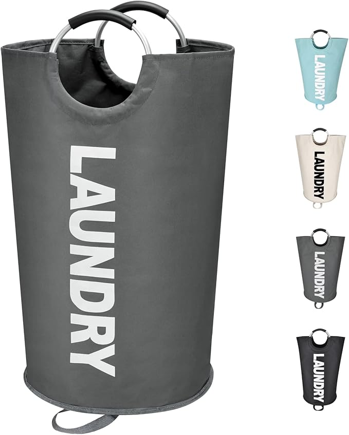 90L Large Laundry Basket, Freestanding Tall Clothes Hamper, Collapsible Laundry
