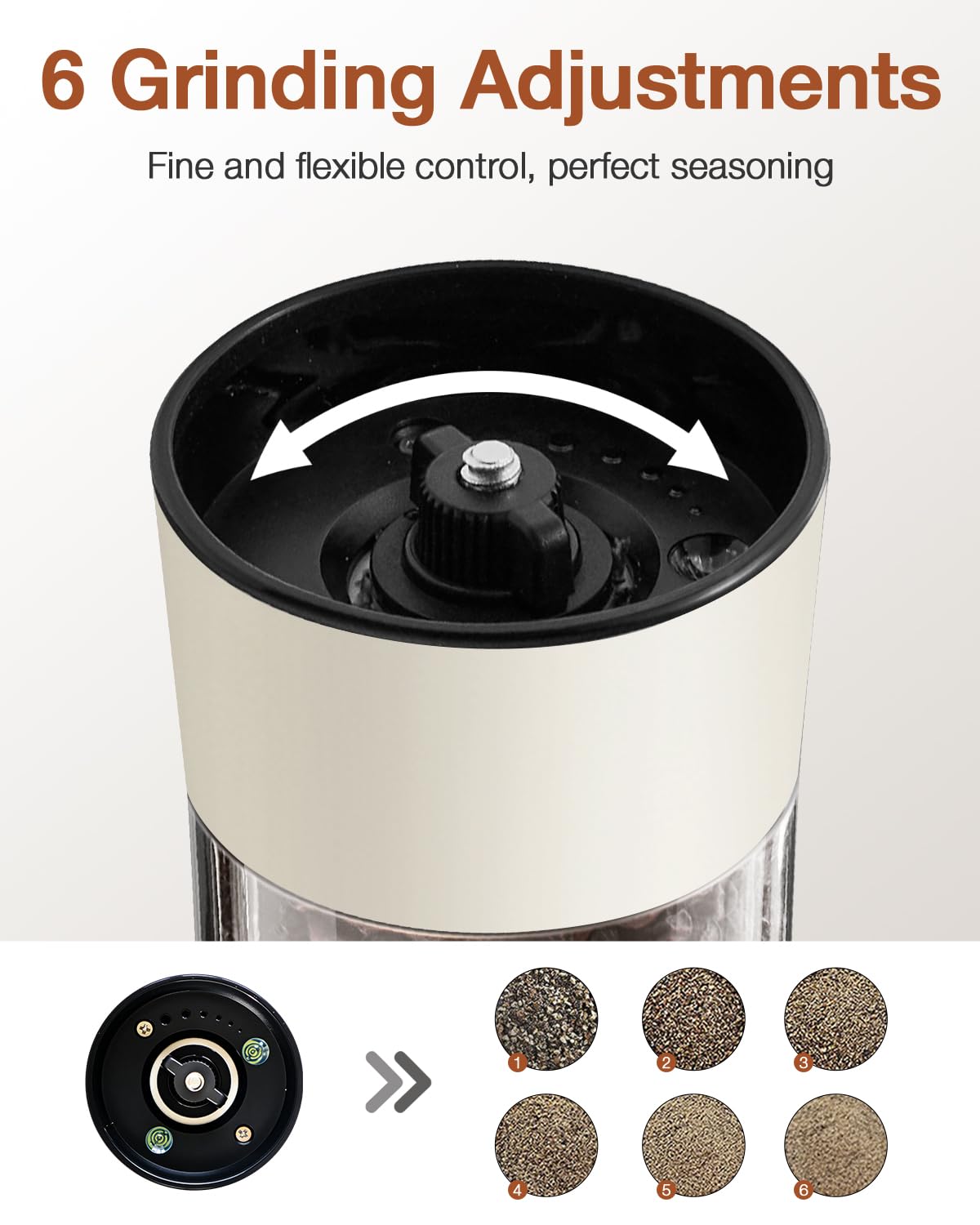 Electric Salt and Pepper Grinder Set, Stainless Steel Automatic Pepper Mill, Rechargeable with USB-C Charging Base, Gravity Activated One-Handed Operation, Dual LED Light, 2 Pack