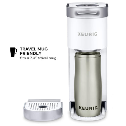 Keurig K-Mini Plus Single Serve K-Cup Pod Coffee Maker, with 6 to 12oz Brew Size, Stores up to 9 K-Cup Pods, Travel Mug Friendly, Matte White