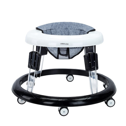 UBRAVOO Adjustable Baby Walker, Walkers for Baby with Universal Wheels, Height Adjustable, Folding & Compact Walker for Girls Boys 6-18 Months, Flax Grey