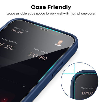 JETech Full Coverage Screen Protector for iPhone 16e 2025, iPhone 13/13 Pro 6.1-Inch, Tempered Glass Film with Easy Installation Tool, Case-Friendly, HD Clear, 3-Pack