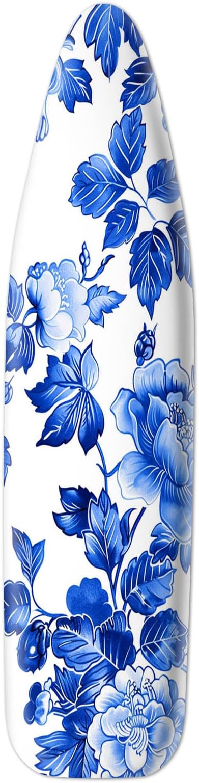 Classic Blue Floral Ironing Board Cover Stretch Fabric