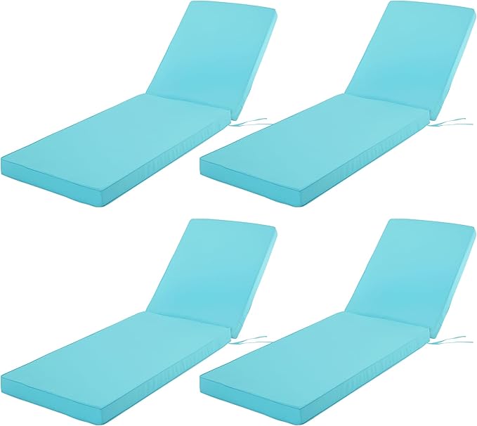 Chaise Lounge Cushion Outdoor, Waterproof and Stain-Resistant Lounge Deck