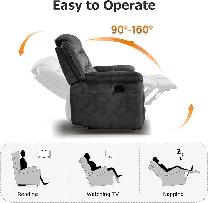 EBELLO Loveseat Recliner Sofa for Living Room, Extra Wide Modern Overstuffed 2