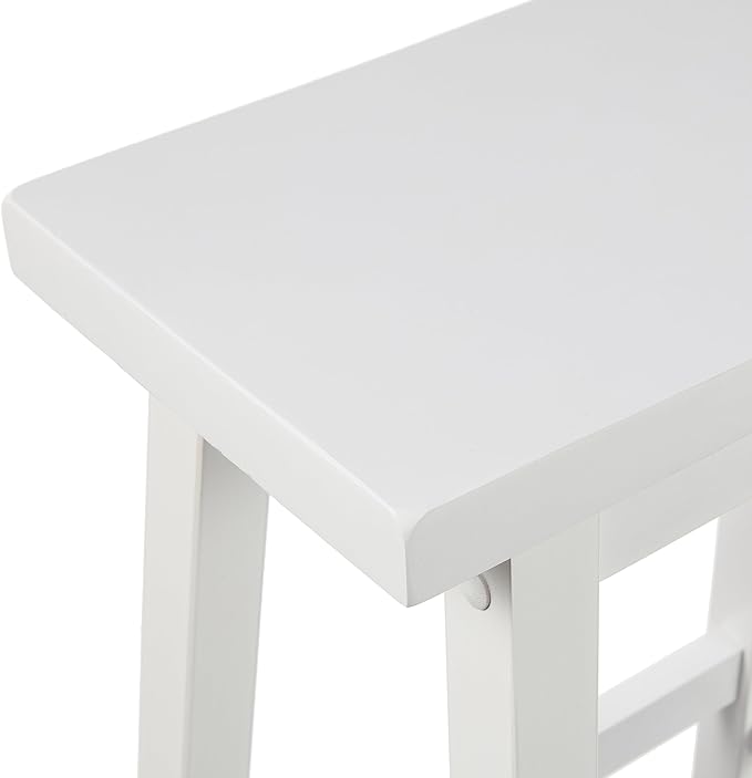 Amazon Basics Solid Wood Saddle-Seat Counter Height Bar Stools