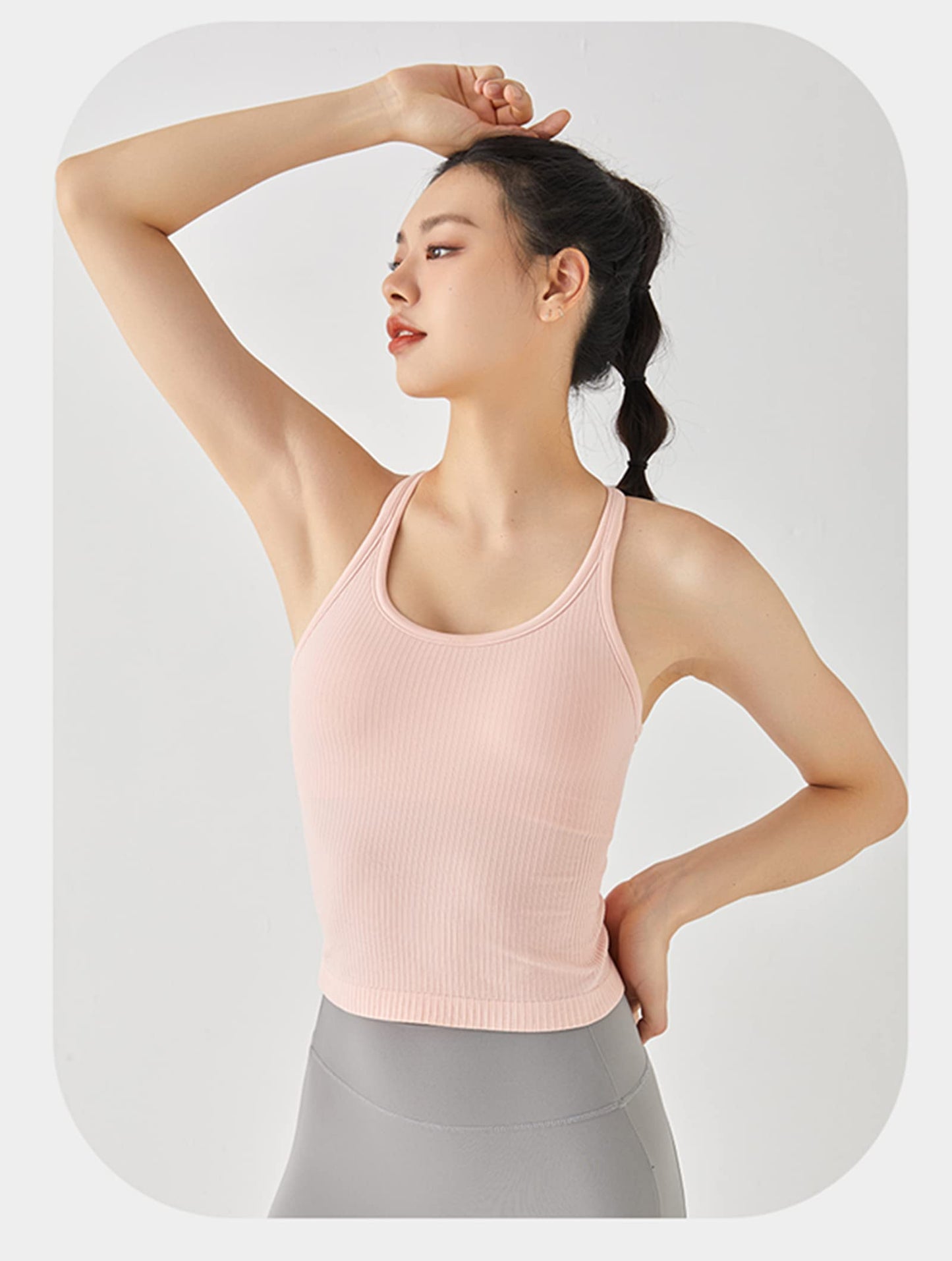 sphinx cat Short Racerback Yoga Tank Tops for Women Ribbed Built in Bra Workout Top Peach XL