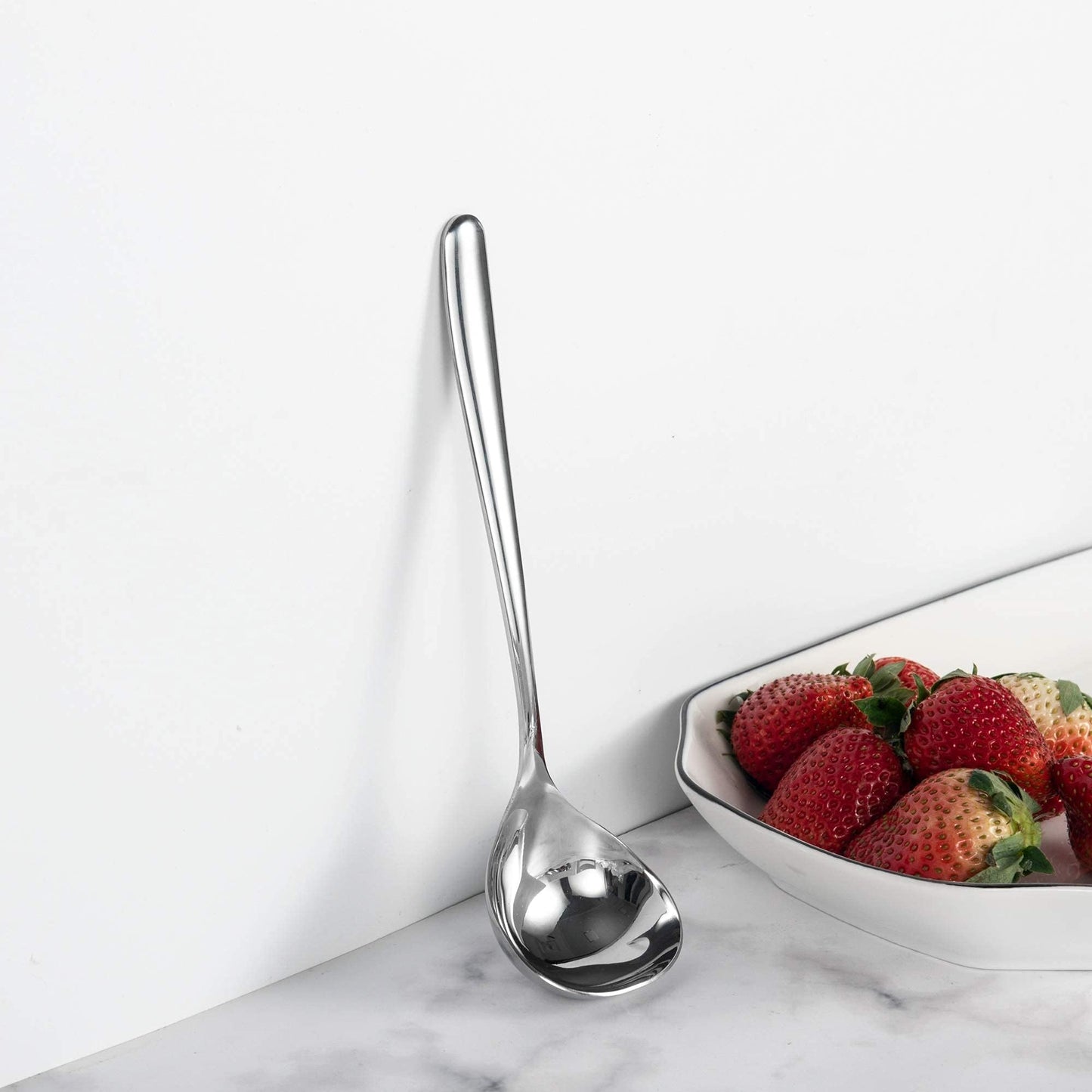 IMEEA 8-Inch Gravy Ladle SUS304 Stainless Steel Serving Ladle, Set of 4