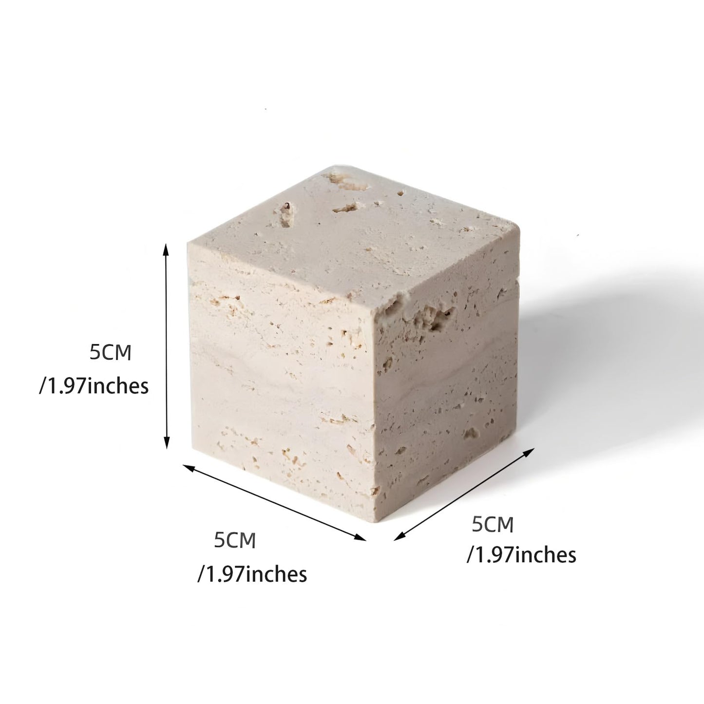 SIRIZEN-DIVING Travertine Display Block, Single 5 x 5 x 5 cm Cube