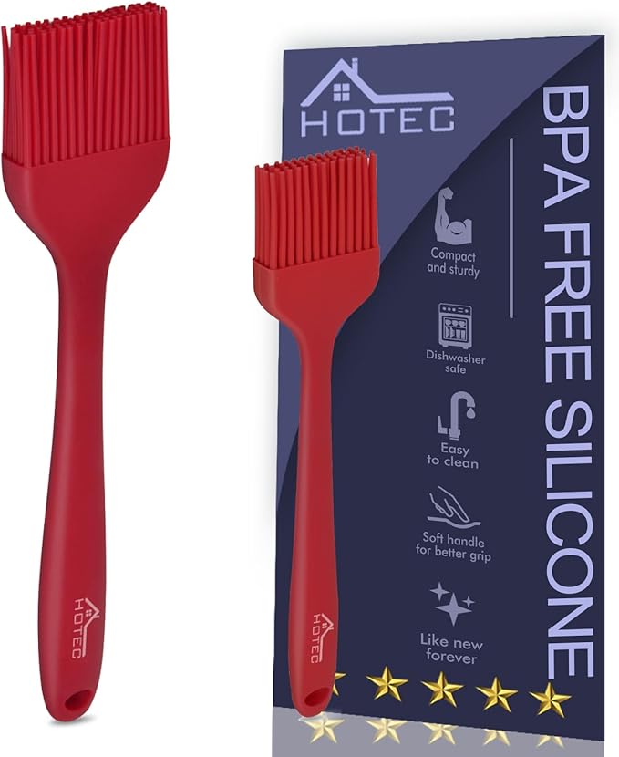 HOTEC Basting Brushes Silicone Heat Resistant Pastry Brushes Spread Oil Butter