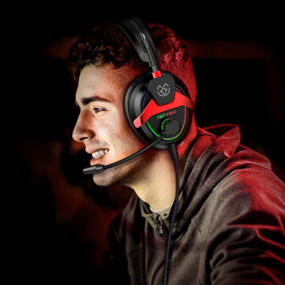 Tatybo PC Gaming Headset with Mic for PS5 PS4 Xbox, USB Headset with 7.1 Surround Sound, Wired 3.5mm Headphones, RGB
