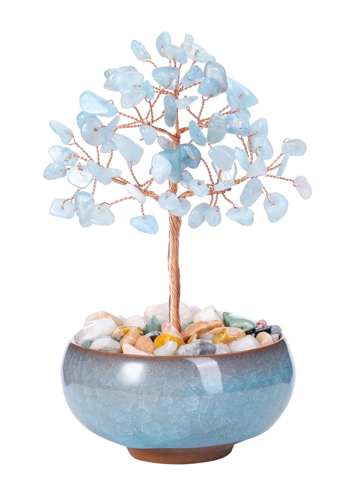 PESOENTH Crystal Tree Aquamarine Tree of Life Crystal Gifts for Women Mom