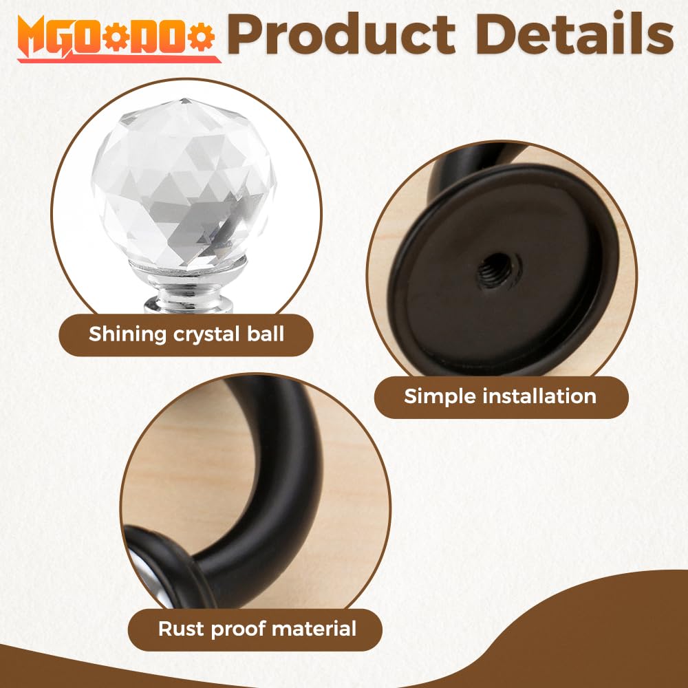 Mgoodoo 5PCS Small Crystal Wall Mounted Hooks, 2.87x1.46 inch Bathroom Crystal Robe Holder Decorative Towel Hanger with Screw for Face Mask Hat Key Bags Bathroom Bedroom Kitchen