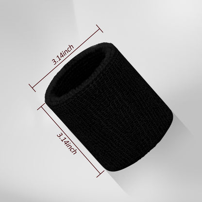 toresper 6 Pack Sweatbands Sports Wristband for Men & Women, Breathable Wrist Band Absorbent Sweat Band for Tennis, Basketball, Running, Gym, Working Out (Black)