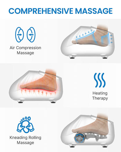 RENPHO Foot Massager Machine with Heat [2026 Upgraded], Shiatsu Foot Massager for Plantar Fasciitis, Foot Massager Machine for Women, Wireless Control, True Full Foot Massager, Up to Size 14, BK