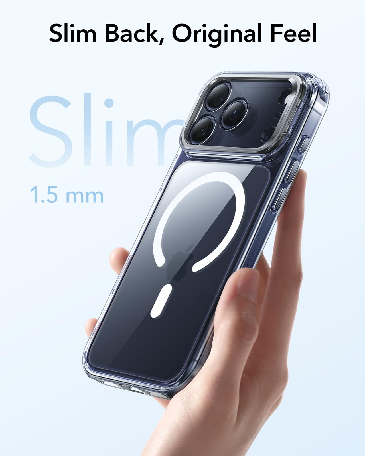 ESR for iPhone 17 Pro Max Case with Stand, Camera Control Cover Compatible with MagSafe, Military-Grade Drop Protection Magnetic Phone Case for iPhone 17 Pro Max, Scratch-Resistant Back Cover, Clear