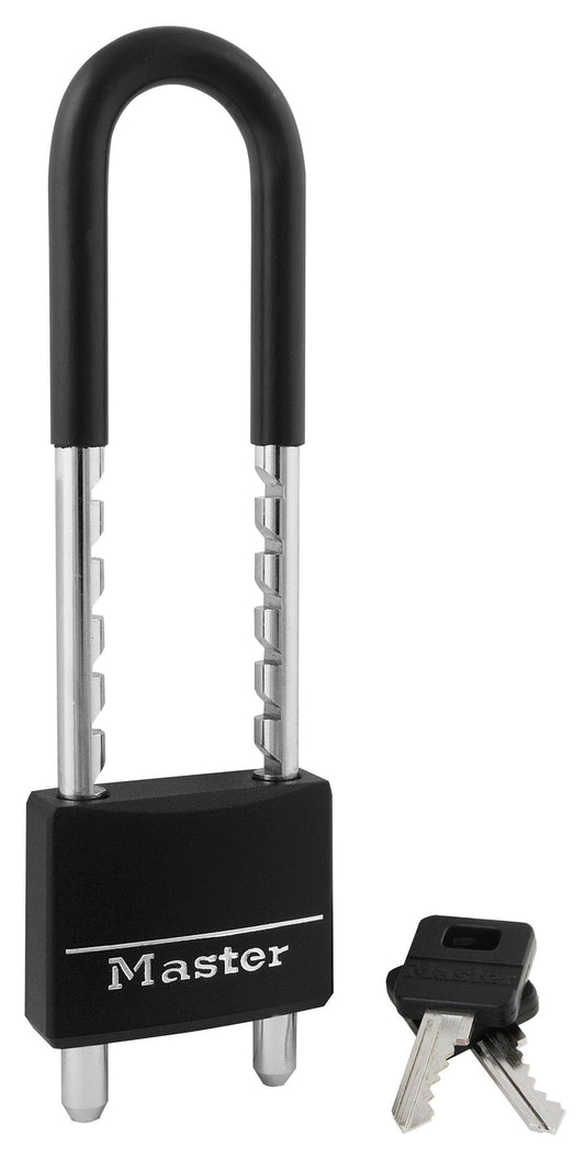 Master Lock 527D Adjustable Shackle Padlock with Key, Black