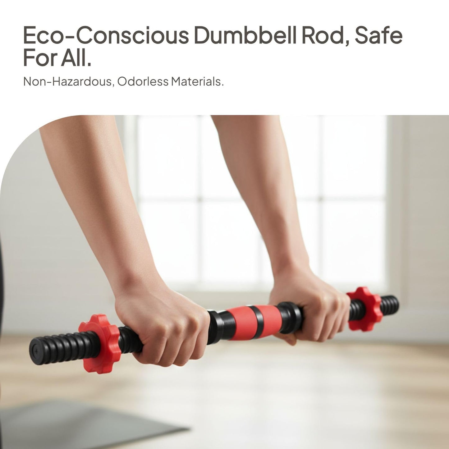 DYNWAVE 2Pcs Dumbbell Rod 35cm/13.78in – Steel Core with PP Coating, Spinlock Collar with Hexagonal Nuts – Home Gym Barbell Bar for Strength Training