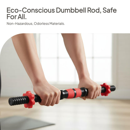 DYNWAVE 2Pcs Dumbbell Rod 35cm/13.78in – Steel Core with PP Coating, Spinlock Collar with Hexagonal Nuts – Home Gym Barbell Bar for Strength Training