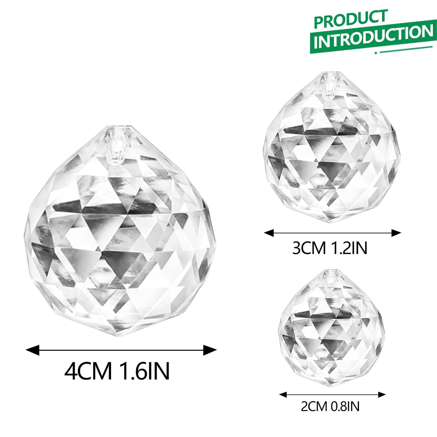 20mm 30mm 40mm Clear Crystal Ball Prism Suncatcher - 13 Pack K9 Glass Hanging Crystals Beads for Sun Catchers DIY Home Garden Window Wedding Party Christmas Decor