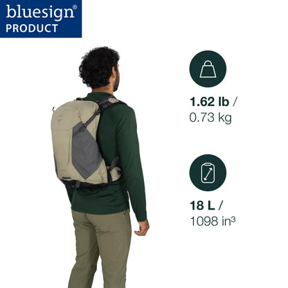 Osprey Hikelite 18L Durable Hiking Backpack - Travel Daypack with Rain Cover for Men and Women, Raven Black