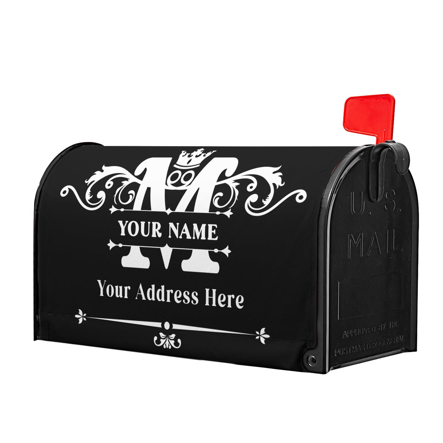 Harooni Personalized Custom Mailbox Covers Magnetic Standard Size 25.5x21 Inch Custom Monogram Family Name Mailbox Wraps Customized Address Numbers Post Letter Box Cover for Home Gadern Decor