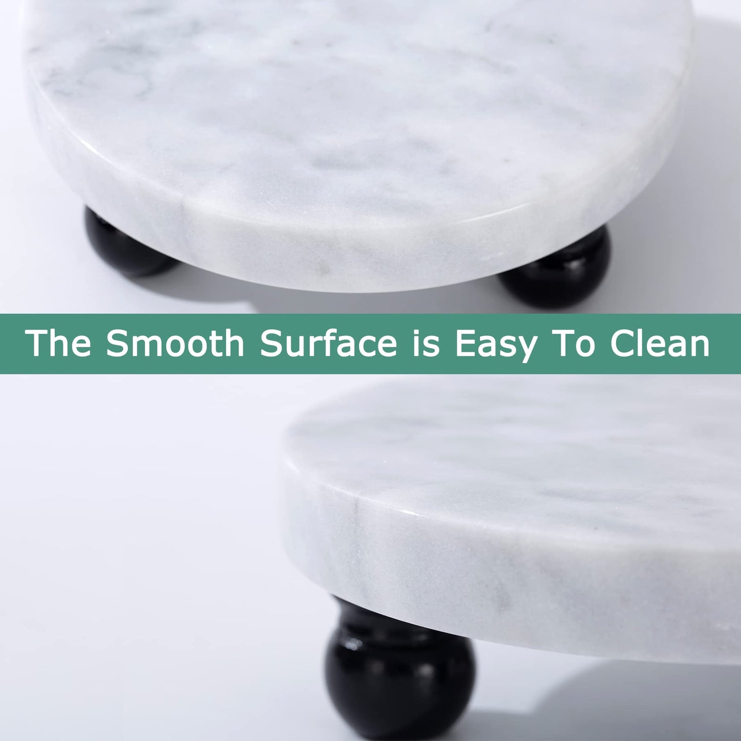 FasolaHome Decorative Marble Riser for Display - Cute Home, Bathroom, Kitchen Decor - Beautiful Pedestal Stand Uniquely Displays Your Decorations - Perfect Tray to Add Beauty