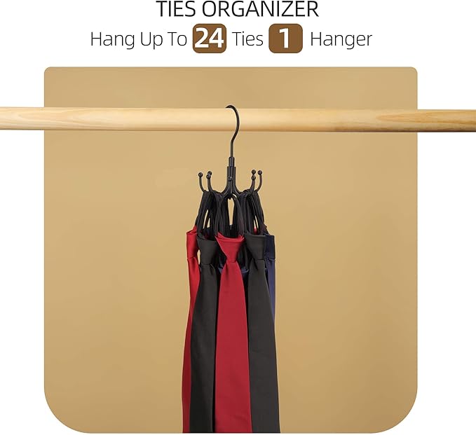 ZEDODIER Belt Hanger, 2 Pack Rotatable Belt Rack Closet Accessories Organizer