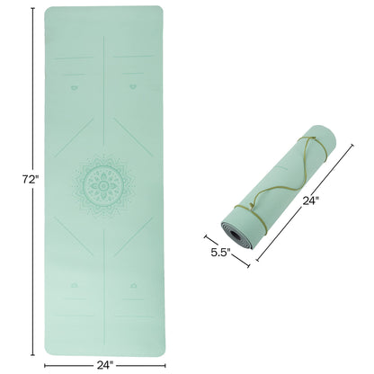 Non-Slip Yoga Mat with Alignment Marks – Lightweight Exercise Mat with Carry Strap for Home Workout or Travel by Wakeman Outdoors