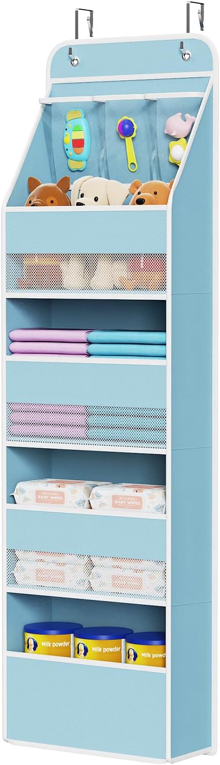 Univivi 5-Shelf Fabric Door Storage Over Door Hanging Organizer
