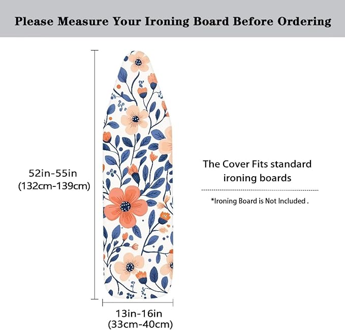 Flower Print Ironing Board Cover Universal Ironing Protector Fits Standard and