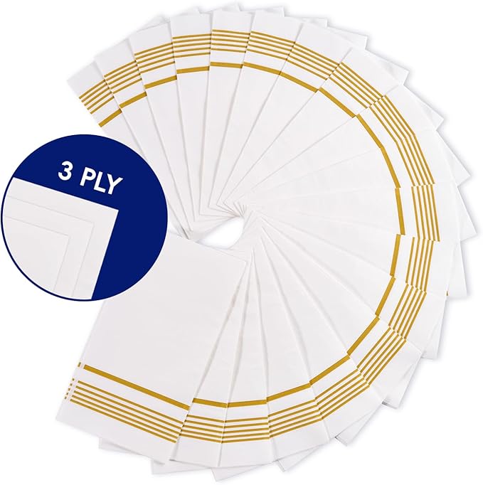 200 Pack Paper Napkins Guest Towels Disposable Premium Quality 3-ply Dinner