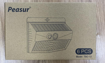Peasur Solar Lights Outdoor Garden, 168LED 6 Pack Solar Powered Security Lights Motion Sensor with 3 Modes, IP65 Waterproof Fence Lighting for Wall Outside Yard Porch Step Deck