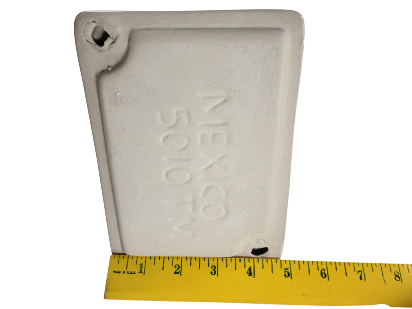 Beige Bone Almond Ceramic Soap Dish Shower Tray Tile in Installation Vintage Mid Century Modern Retro