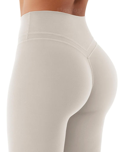 VOYJOY Womens Scrunch Workout Leggings Compression Butt Lifting Mid High Waist 26 Inches Seamless V Back Yoga Pants