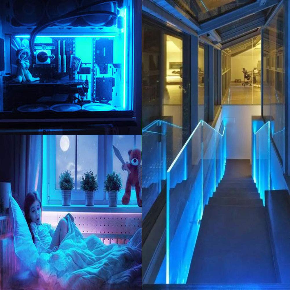 SUYOOULIN LED Strip Lights, SMD 2835 LED Strip, DC12V 1200LEDs 16.4Ft 26000LM High Density LED Light Strips Tube Waterproof IP67, 3 Times Brightness Than SMD3528 LED Strip, Ice Blue