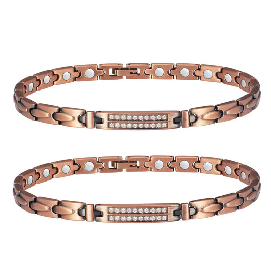 MagVIVACE Copper Ankle Bracelet for Women, Pure Copper Magnetic Anklet with Magnet(9.45 inch) (2)