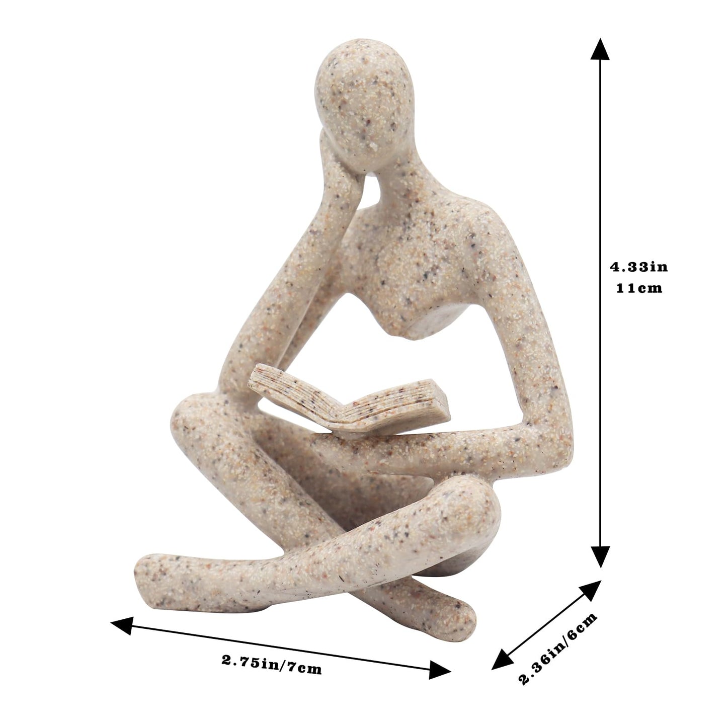 Oooct Sandstone Thinker Statue Aquarium Ornament, Small Fish Tank Decor for Freshwater & Saltwater, Abstract Aesthetic Aquarium Decoration for Tank, Pond & Terrarium - 2.8 x 2.4 x 4.3 Inch