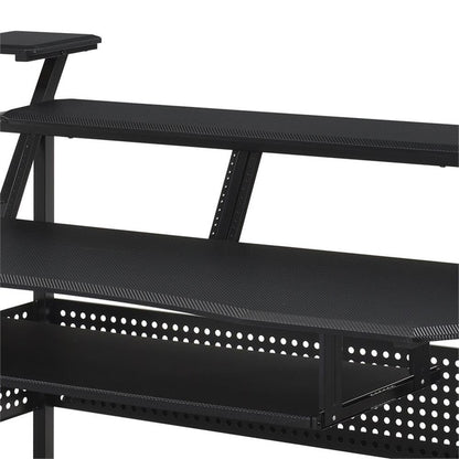 Acme Furniture Metal and Wooden Music Desk with Wheels, Black