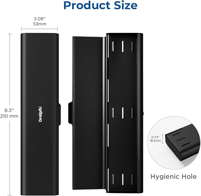 Wider Aluminum Toothbrush Travel Case, Portable Travel Toothbrush Holder