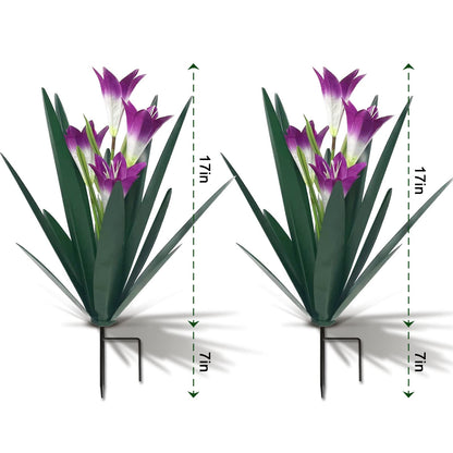 Homight Metal Agave Plant Outdoor Decoration Lily Mexican Yard Art Garden Gift Home Decor Hand Painted Metal Agave Garden Yard Statue, Outdoor Lawn Ornaments (2 Big Purple Lilies)